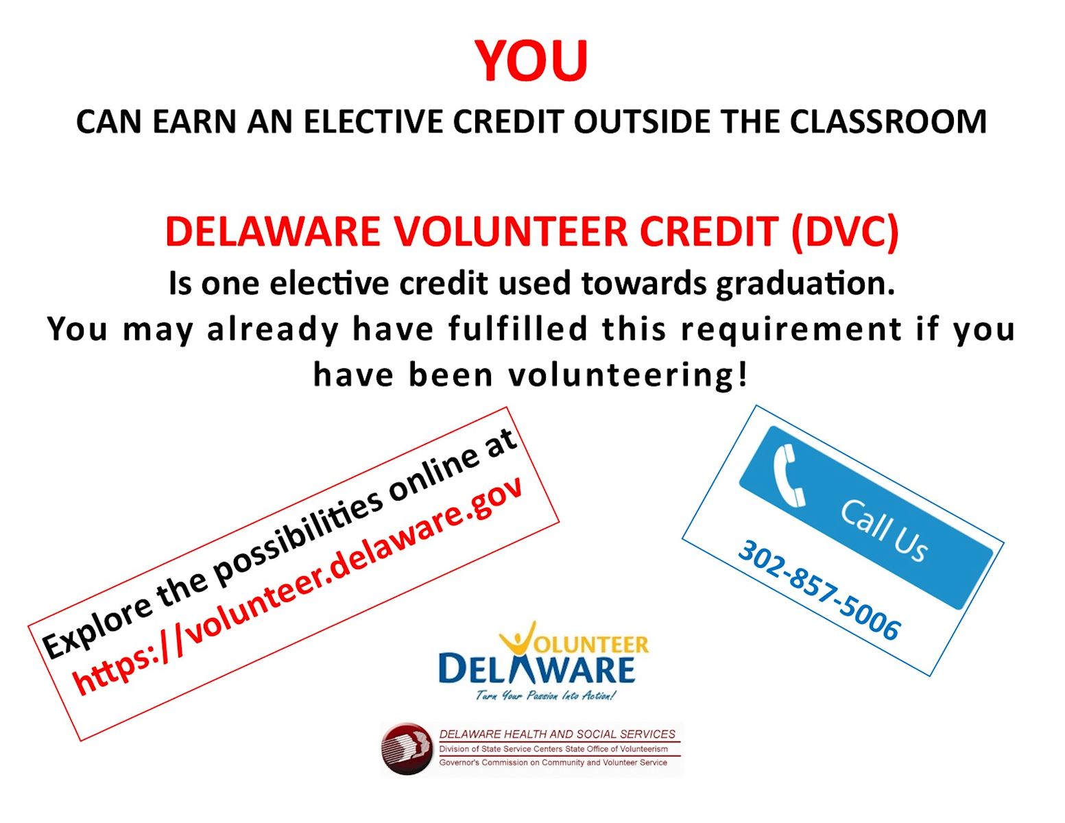 Volunteer Delaware Delaware Volunteer Credit For High - 