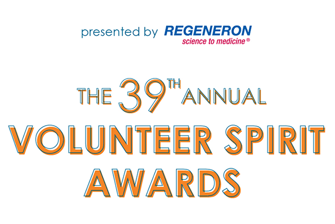 Volunteer New York! Invites you to the 39th Annual Volunteer Spirit Awards Presented By Regeneron on Friday, April 5, 2019 in Tarrytown, New York 